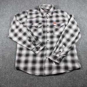 Dixxon Flannel Big Twin L Black Gray Plaid Pre-Pleat Long Sleeve Shirt